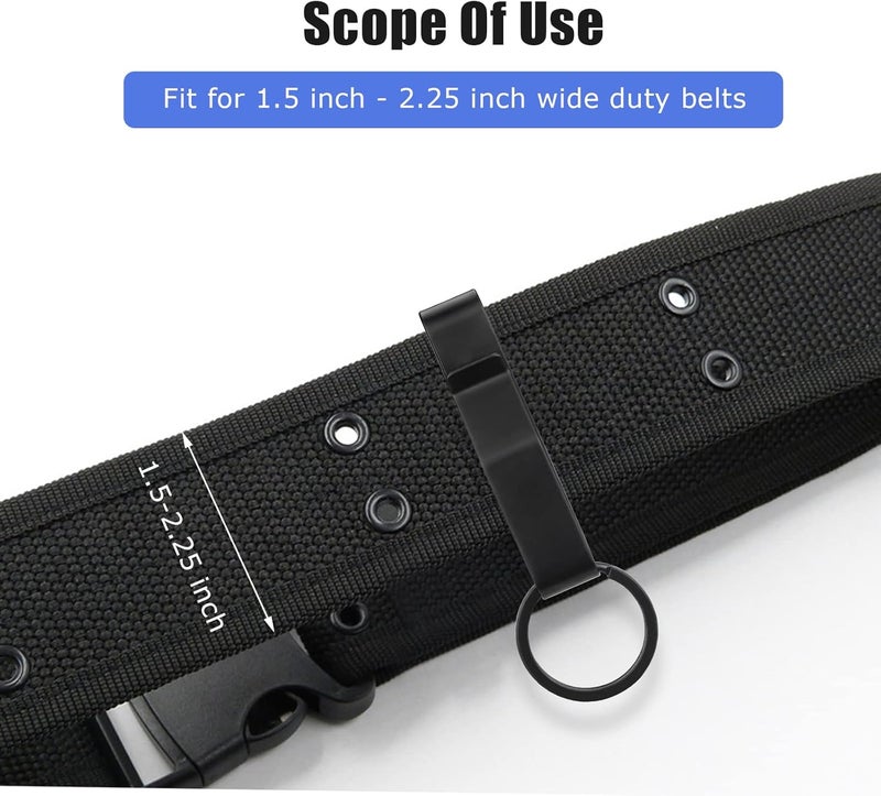 Ullnosoo Duty Belt Key Holder, 2 Pack Belt Key Clip, Stainless Steel Stealth Belt Loop Key Ring Holder with 4 Keyrings UIInosoo for Handcuff Fits Max 2.25 Inch Belt - Image 3